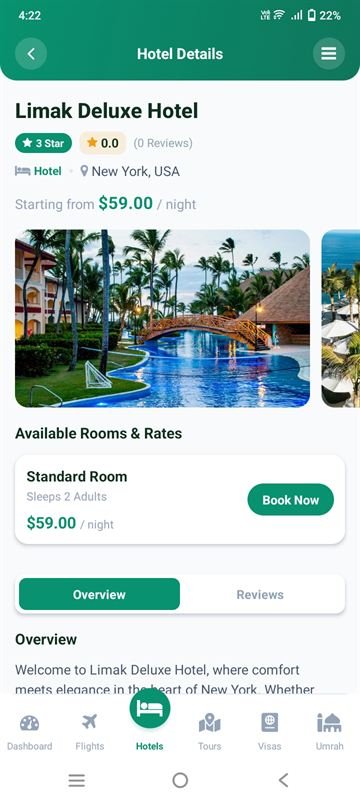 Hotel detail and rooms